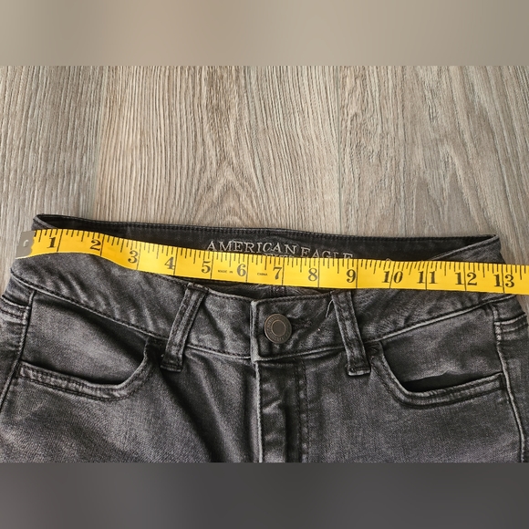 american eagle AE black/grey distressed jegging size 2 - Picture 7 of 7